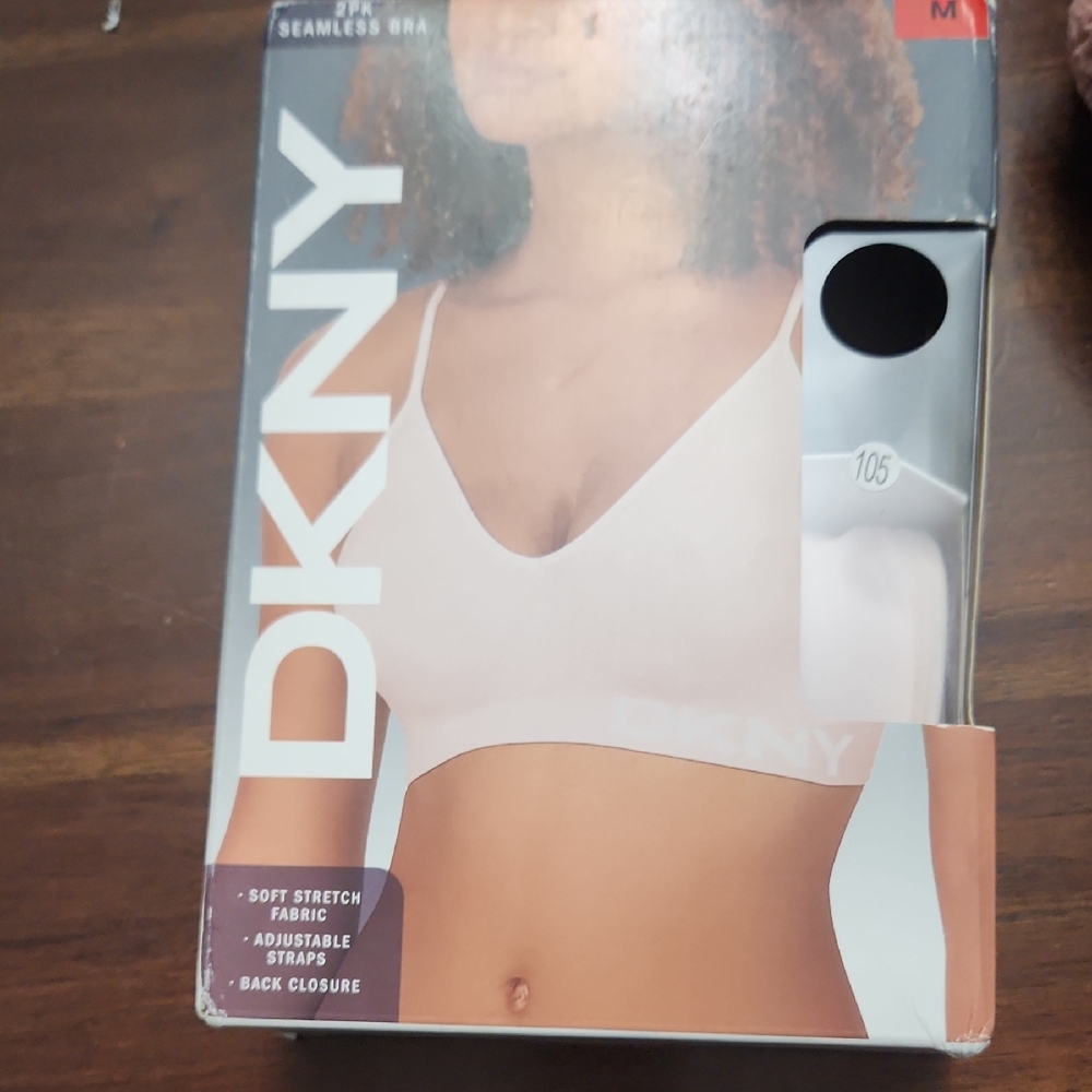 DKNY Women's Seamless Bra - Black And White